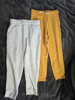 Kids Two-Pack Jogger Pants in Gray and Mustard
